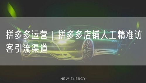 拼多多运营|拼多多店铺人工精准访客引流渠道